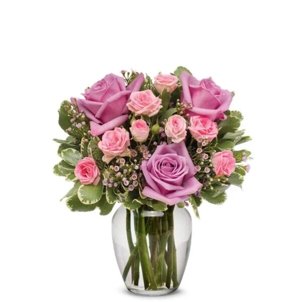 Purple rose included vase